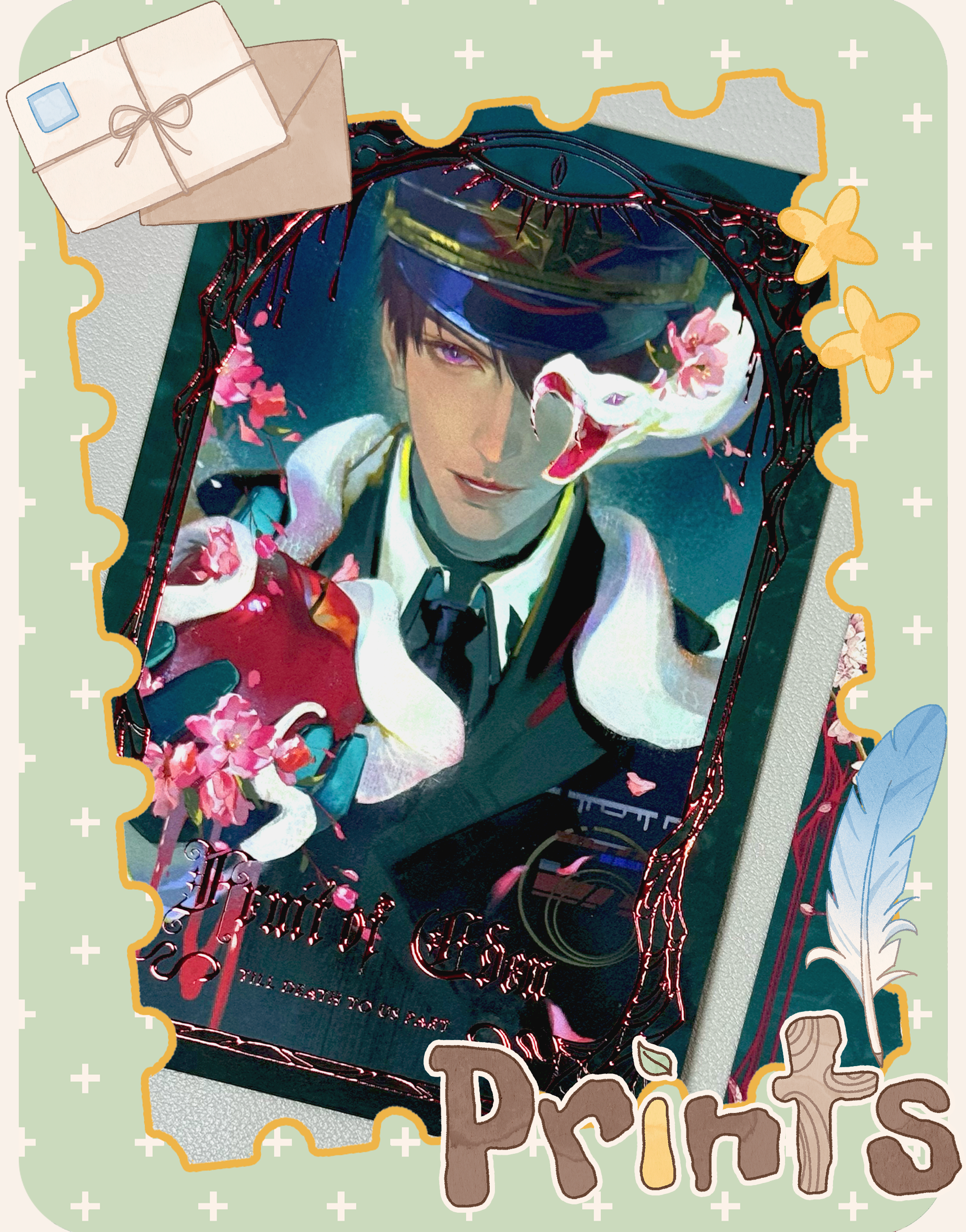 Caleb Forbidden Apple Embossed Foil Postcard - Inspired by LADS