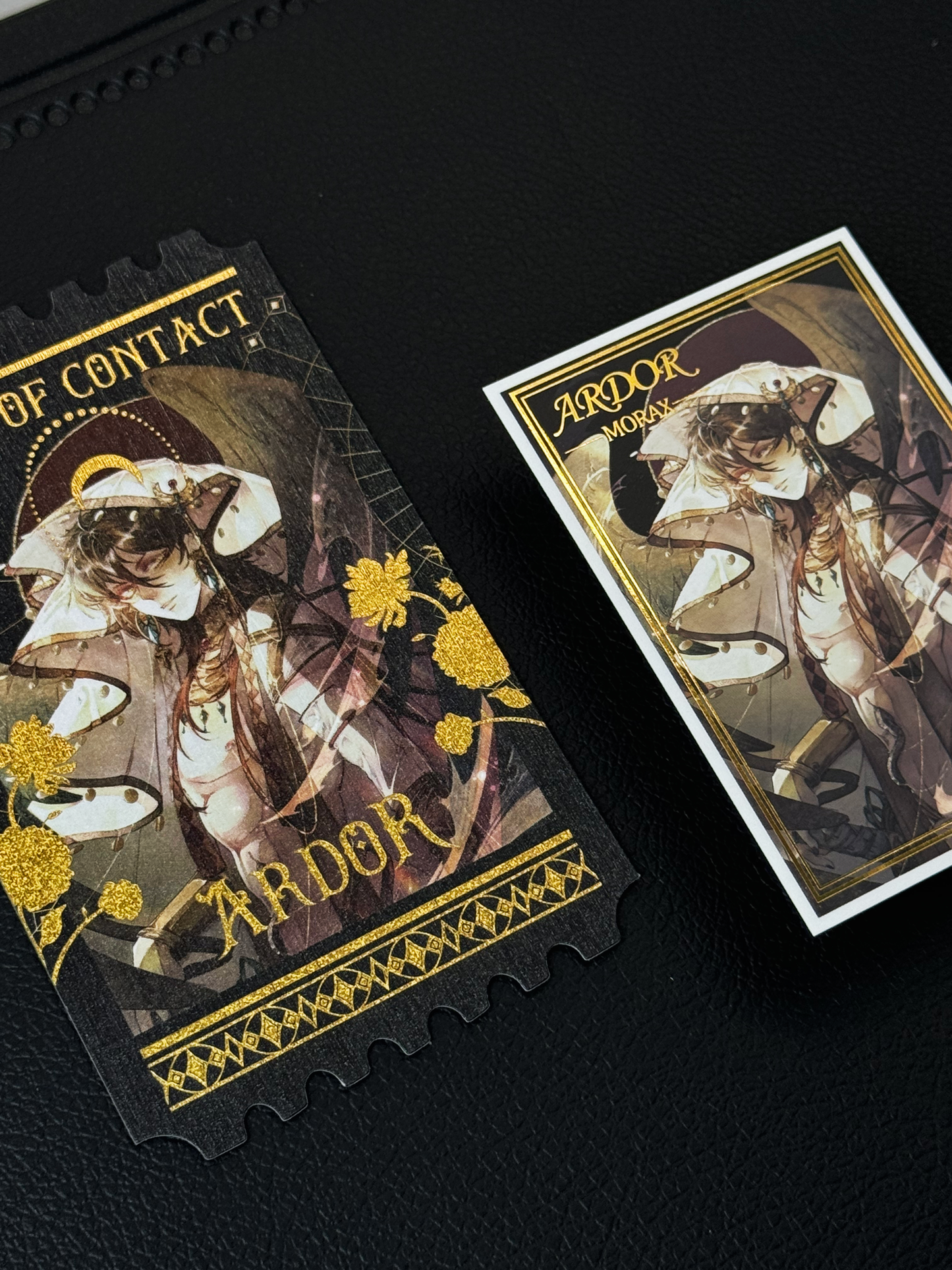 Zhongli "Flaming" Specialty Ticket Set | Gold Foil & Silver Glitter Art Print