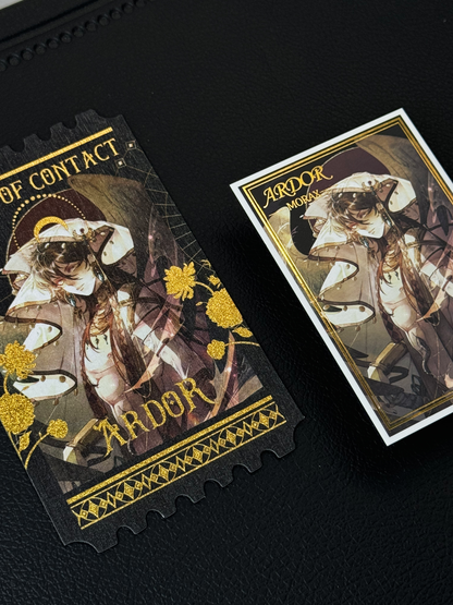 Zhongli "Flaming" Specialty Ticket Set | Gold Foil & Silver Glitter Art Print