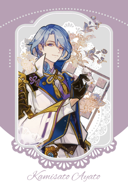 Ayato Kamisato – Lace Edge Polaroid