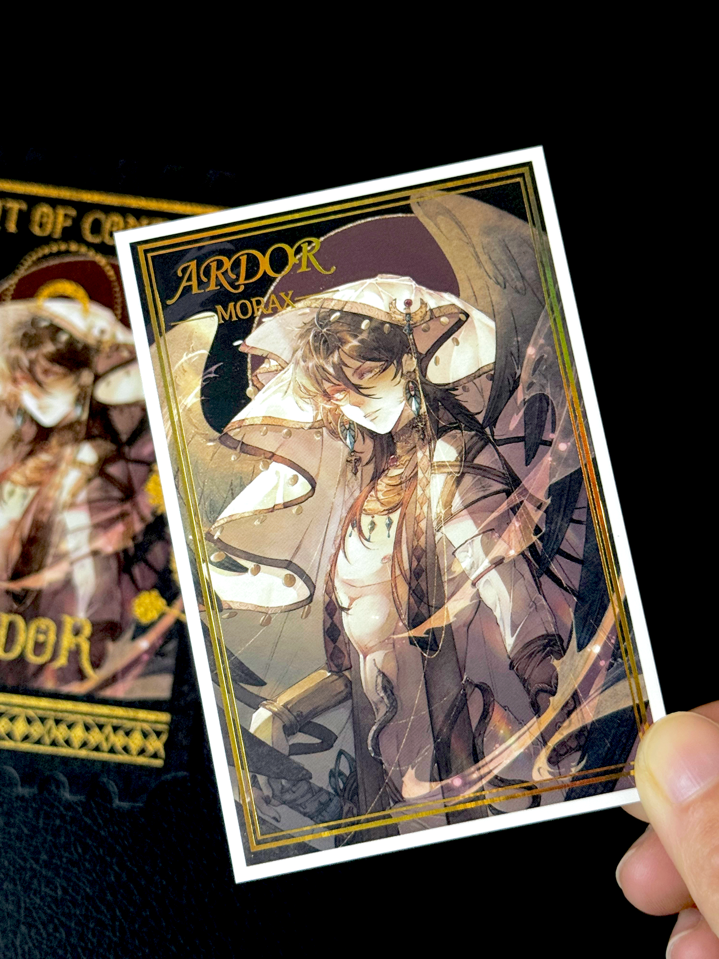 Zhongli "Flaming" Specialty Ticket Set | Gold Foil & Silver Glitter Art Print