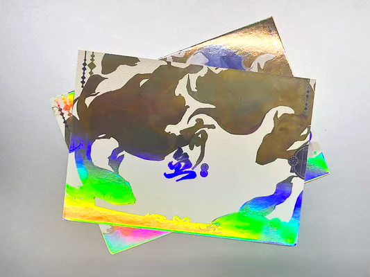 Back view of Ayato postcard showing holographic reflection