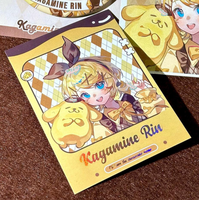 Kagamine Rin & Len – “Pudding Series” Badge & Polaroid