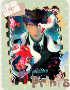 Display image of Caleb Forbidden Apple acrylic shikishi board with gothic artwork and decorative frame by AO Treehouse.