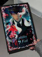Physical display of Caleb Forbidden Apple acrylic shikishi board showing the acrylic finish by AO Treehouse.