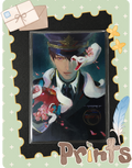 Display image of Caleb Forbidden Apple AR postcard with gothic artwork and decorative frame by AO Treehouse.