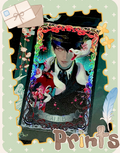 Display image of Caleb Forbidden Apple tarot card with gothic artwork and decorative frame by AO Treehouse.