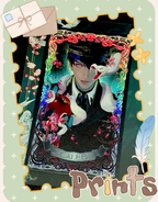 Display image of Caleb Forbidden Apple tarot card with gothic artwork and decorative frame by AO Treehouse.