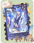 Display image of Kamisato Ayato kimono photocard fan merchandise by AO Treehouse.