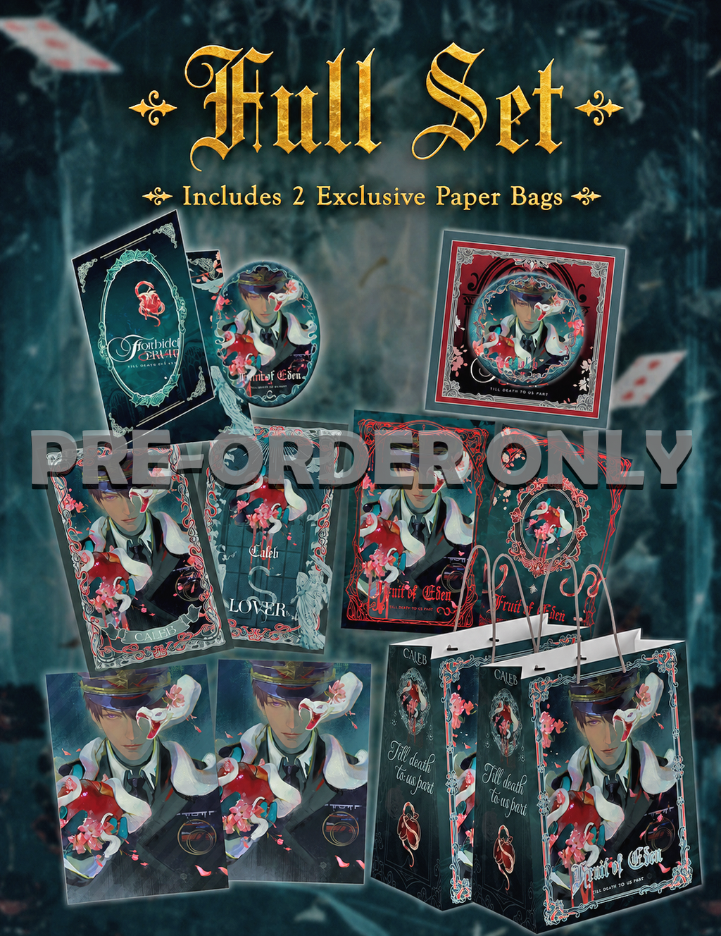 Display image of Caleb Forbidden Apple pre-order full set with 2 exclusive paper bags by AO Treehouse.
