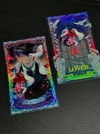 Detail view of Caleb Forbidden Apple tarot card set with holographic gothic artwork by AO Treehouse.
