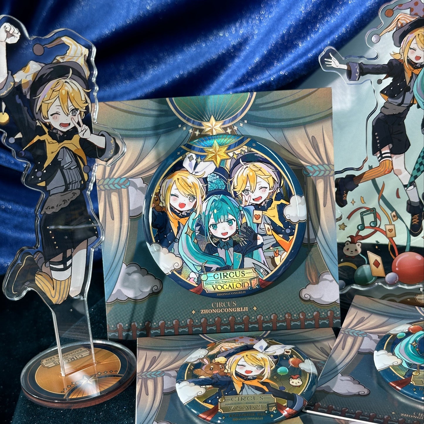 Miku & Rin & Len Circus Badge and Standee